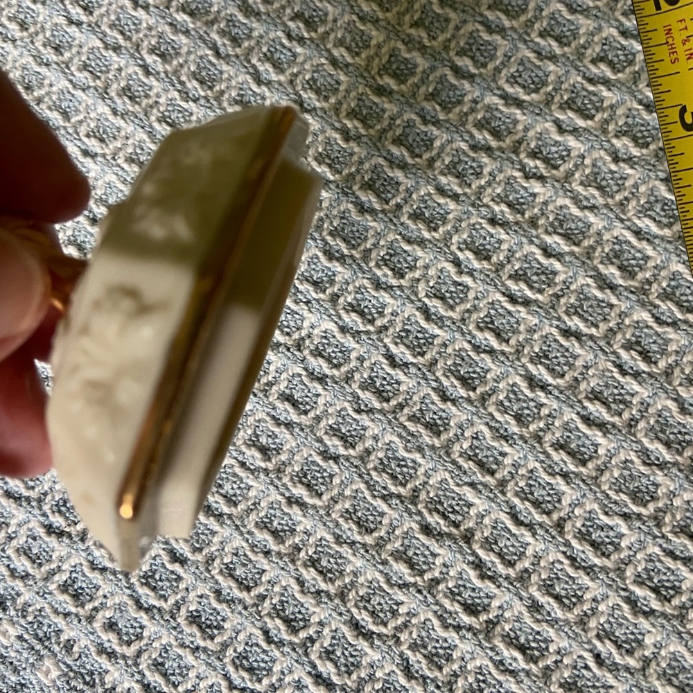 Lenox keep safe box December gold trim turquoise stone ivory tone China - Picture 8 of 8